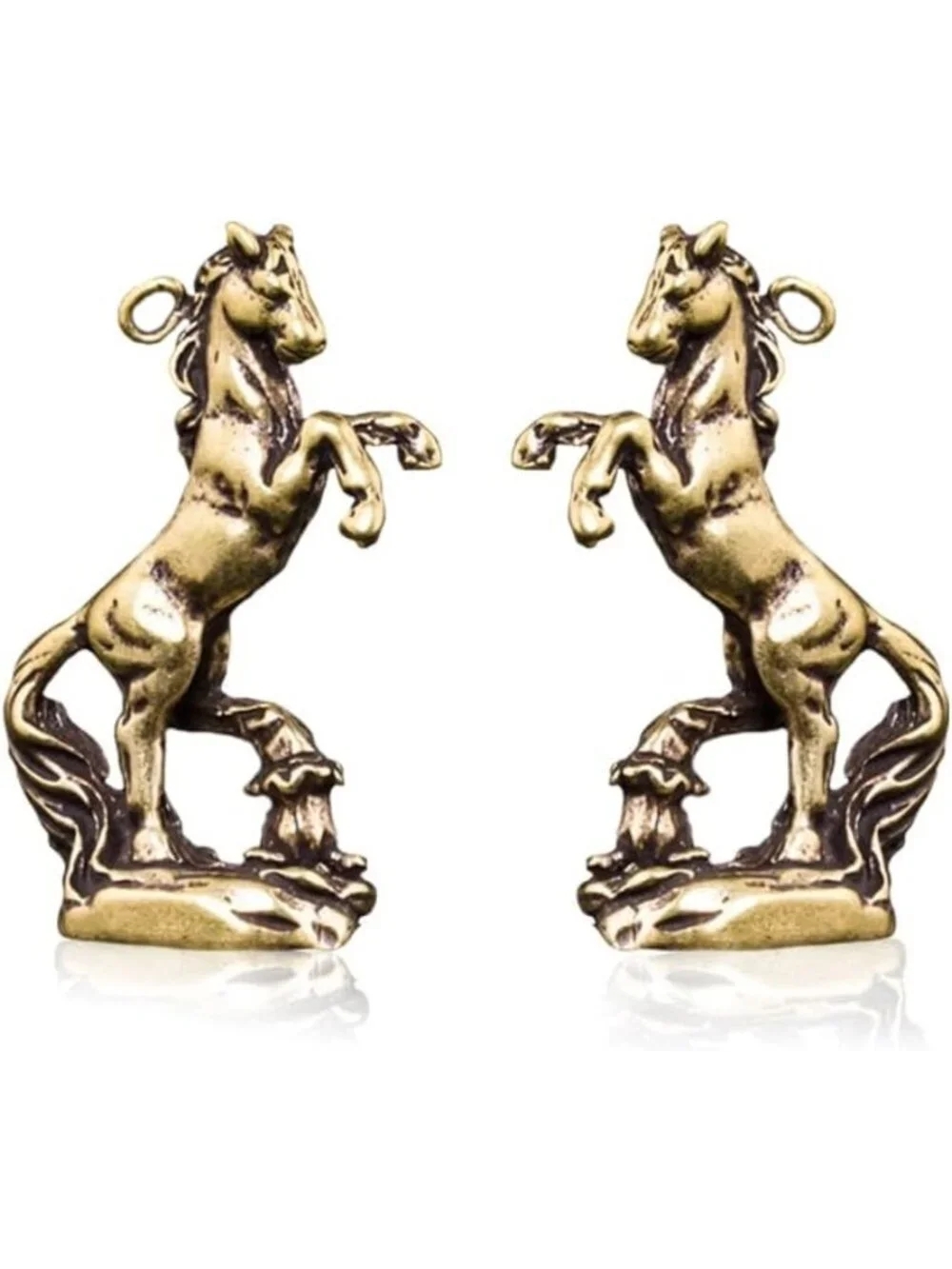 Set of 2 Classic Brass Horse Key Pendants - Exquisite Home & Office Decor